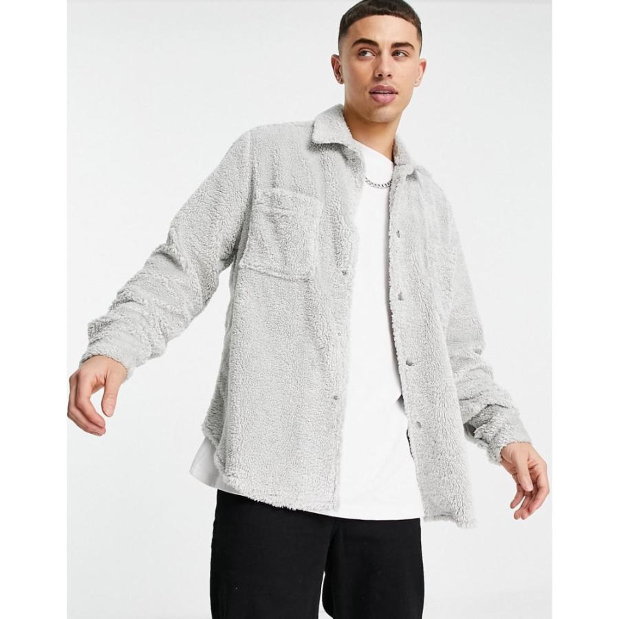 Seasonal Wrap入荷 エイソス Asos Design メンズ フリース シャツジャケット トップス Teddy Fleece Overshirt In Light