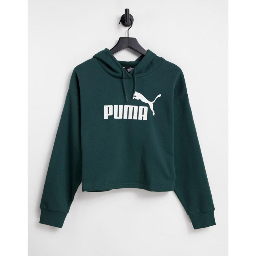 プーマ Puma レディース パーカー クロップド トップス Plus Essentials cropped hoodie in dark green  ダークグリーン :ap-110754775:フェルマート fermart 1号店 - 通販 - Yahoo!ショッピング