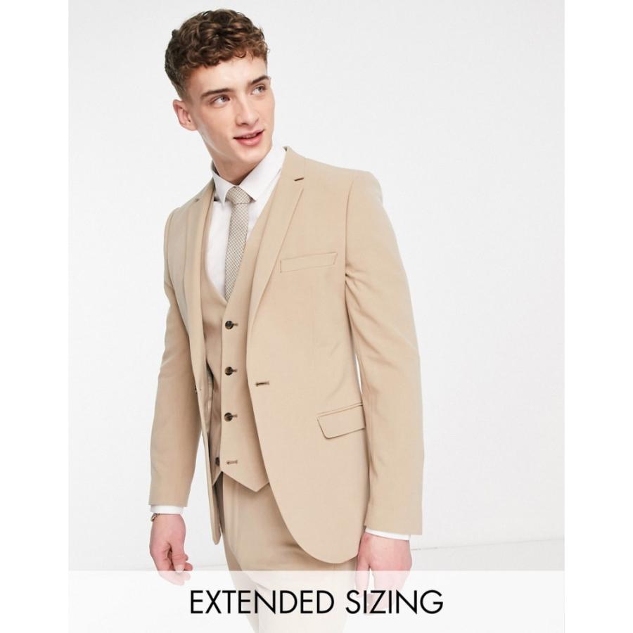 春の新作 エイソス Asos Design メンズ スーツ ジャケット アウター Super Skinny Suit Jacket In Camel キャメル