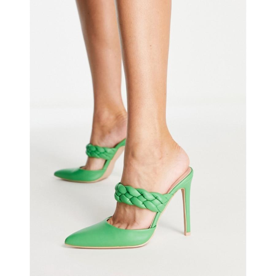 堅実な究極の strap plait Alessi シューズ・靴 ヒール レディース Raid レイド heel green in shoes その他シューズ