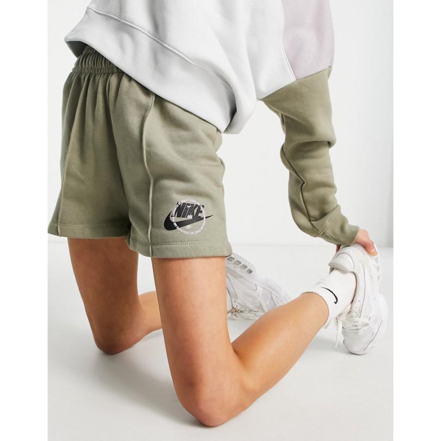 激安通販 海外 ナイキ Nike レディース ショートパンツ ボトムス パンツ utility fleece drawstring shorts in olive green グリーン compass-mkt.com compass-mkt.com