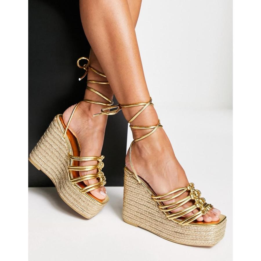 パブリックディザイア Public Desire レディース エスパドリーユ ウェッジソール サンダル ミュール Chakra Espadrille Wedge Heeled Sandals In Gold Ap フェルマート Fermart 1号店 通販 Yahoo ショッピング