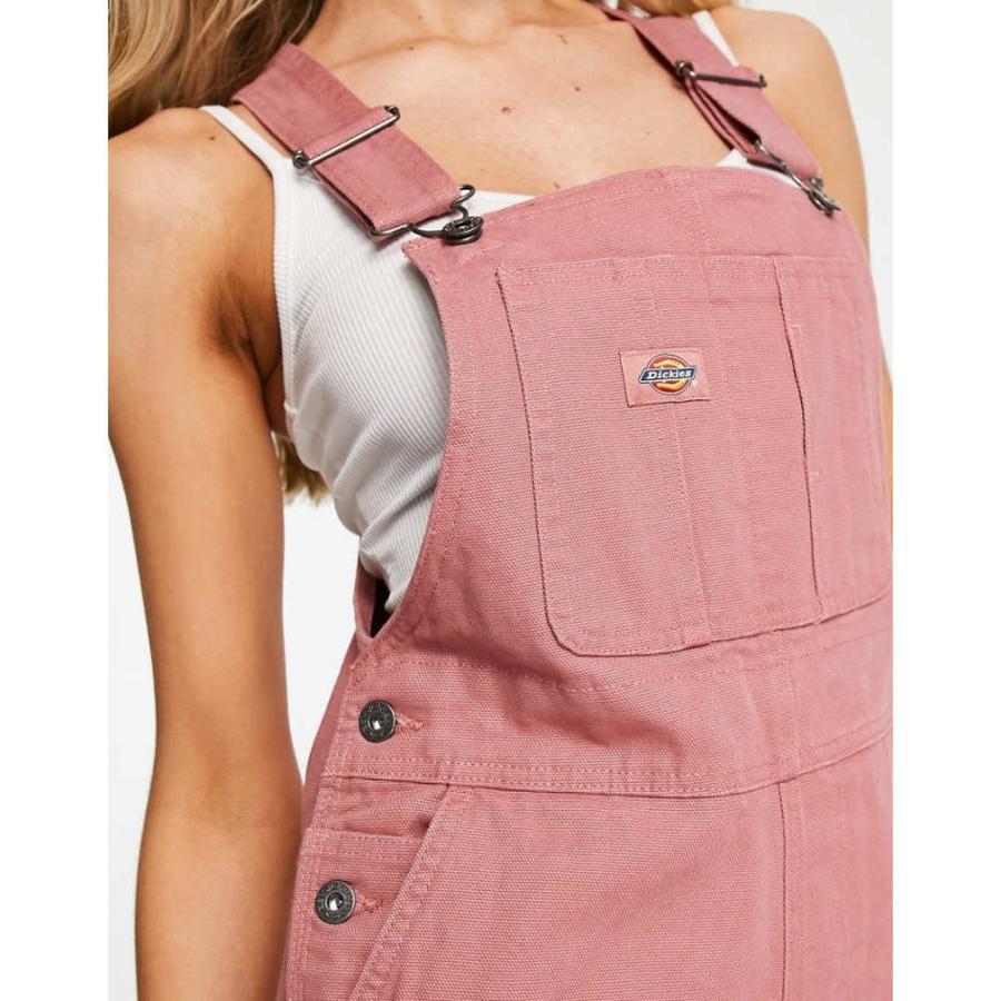 予約中 オーバーオール レディース Dickies ディッキーズ ボトムス パンツ レッド Purple In Dungaree Short Canvas Duck サロペット オーバーオール サイズ S Ackstructural Com