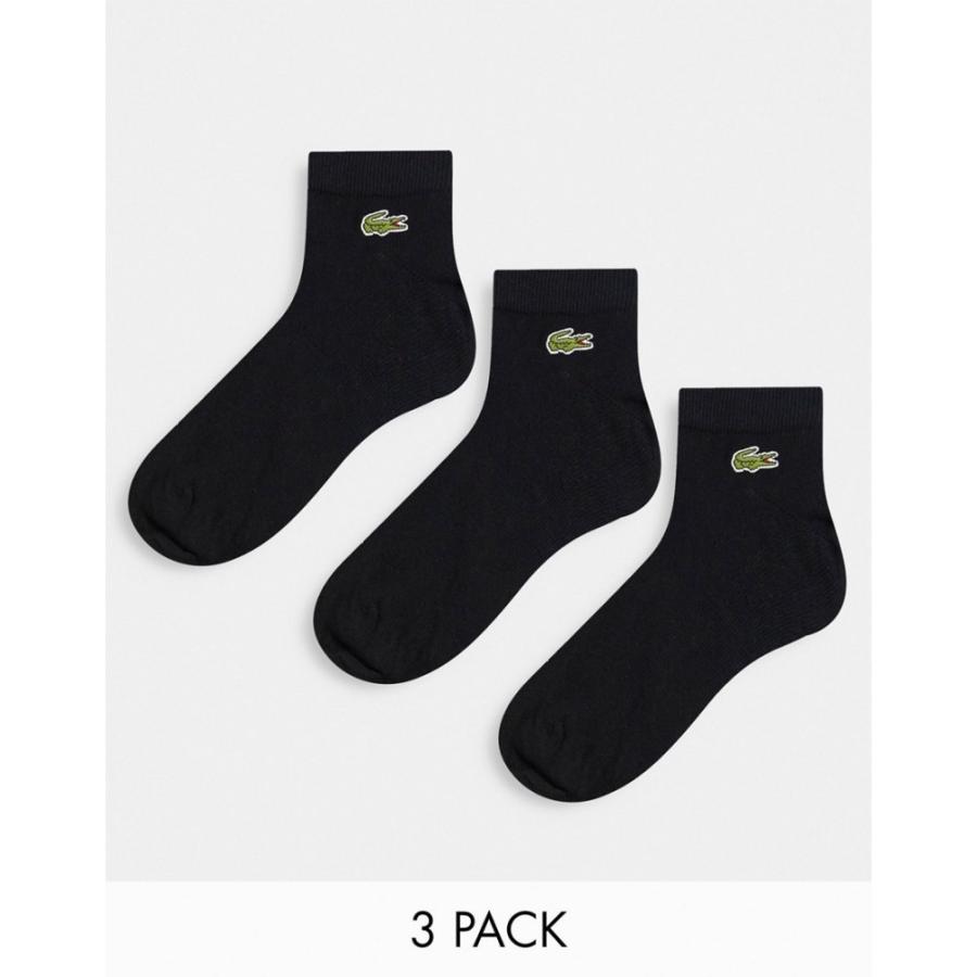 ファッション 超目玉 ラコステ Lacoste メンズ ソックス インナー 下着 3 Pack Socks In Black ブラック O4rbjtmpns Ihmc Edu My