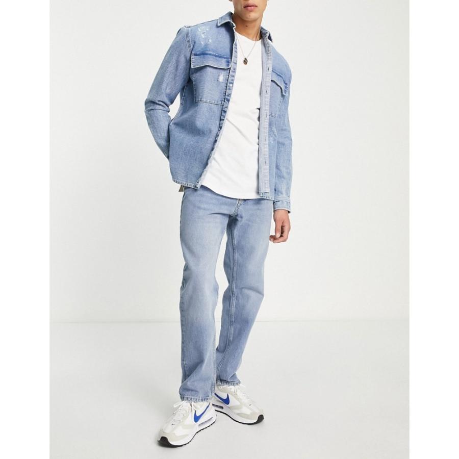 中古 プル ベアー Pull Bear メンズ ジーンズ デニム ボトムス パンツ Vintage Straight Leg Jeans In Light Blue ブルー ジーンズ デニム サイズ Eu44