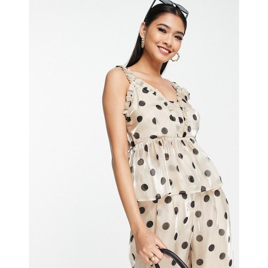 レディースファッション ビタミンカラーのハーモニー ワイ エー エス Y A S レディース スリップ キャミソール インナー 下着 Frill Detail Cross Back Cami Top Co Ord In Beige Spot ベージュ Aej709rktm Www Kbdav Ac In