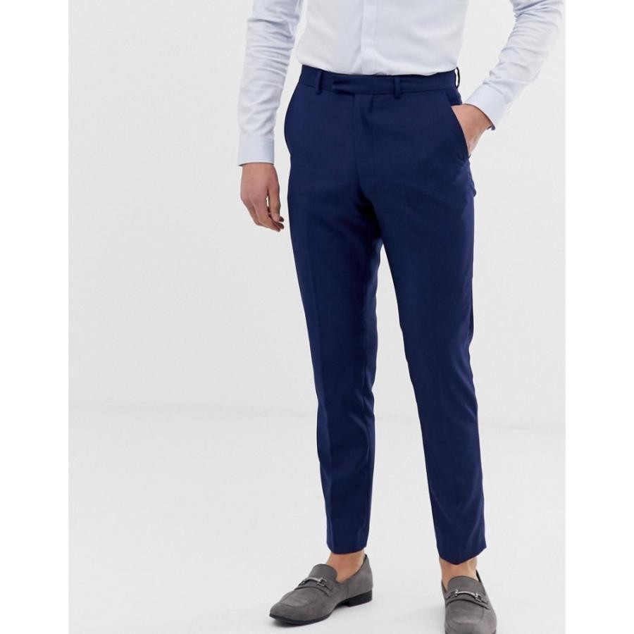 注目ショップ ブランドのギフト Fit Slim ボトムス パンツ スラックス メンズ Connection French フレンチコネクション メンズ スラックス フレンチコネクション Connection French Plain ブルー Trousers Suit ボトムス パンツ Pharmacon Uz