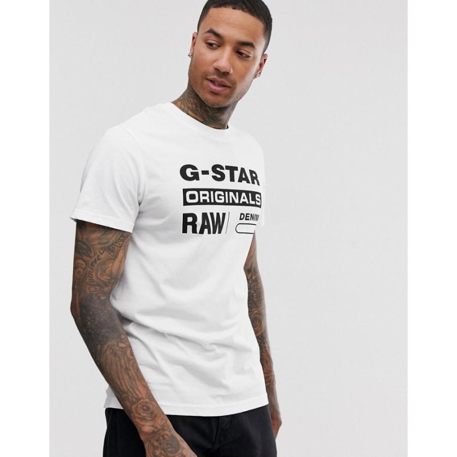 ジースター ロゥ G-Star メンズ Tシャツ トップス Originals logo organic cotton t-shirt in white  ホワイト :ap-1445071:フェルマート fermart 1号店 - 通販 - Yahoo!ショッピング