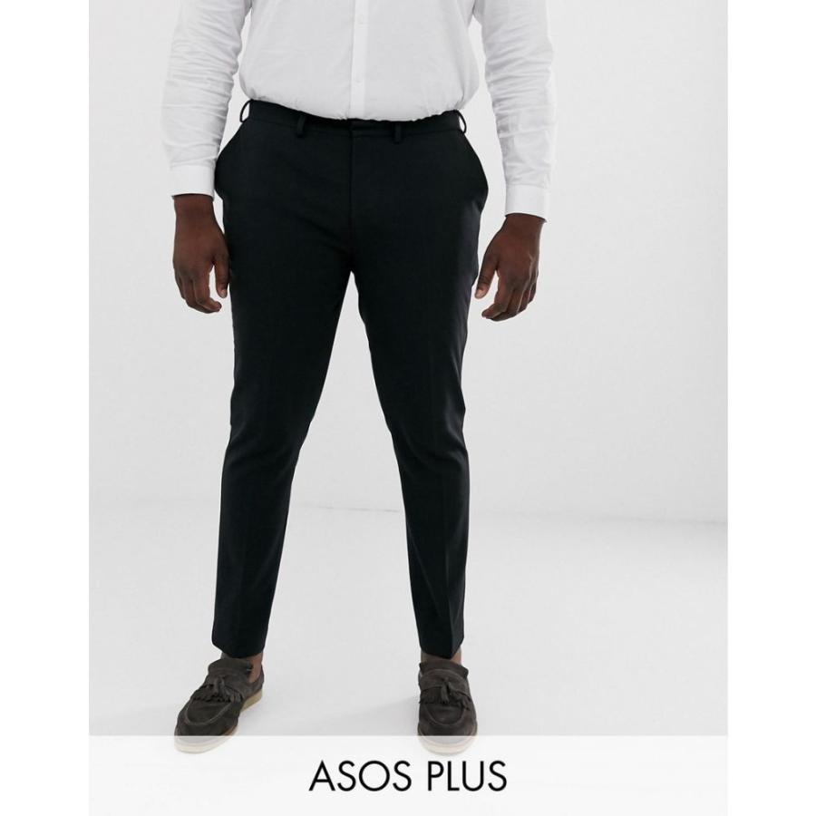 エイソス Asos Design メンズ スキニー スリム ボトムス パンツ Plus Super Skinny Smart Trousers In Black Black Baldygamichal Info