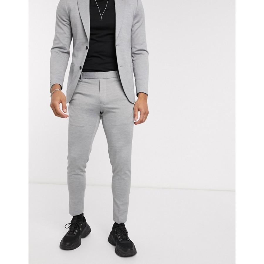 【人気急上昇】 Sons & Only オンリーアンドサンズ メンズ ライトグレーメランジ grey in trousers suit deconstructed soft fit slim スキニー・スリム スリム スラックス スラックス