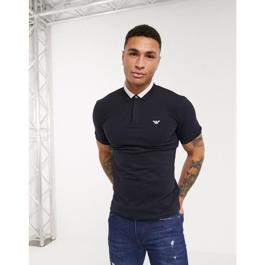 アルマーニ Emporio Armani メンズ ポロシャツ トップス Slim Fit Contrast Collar Polo In Navy ネイビー Www Arilab Com Tr Index Php