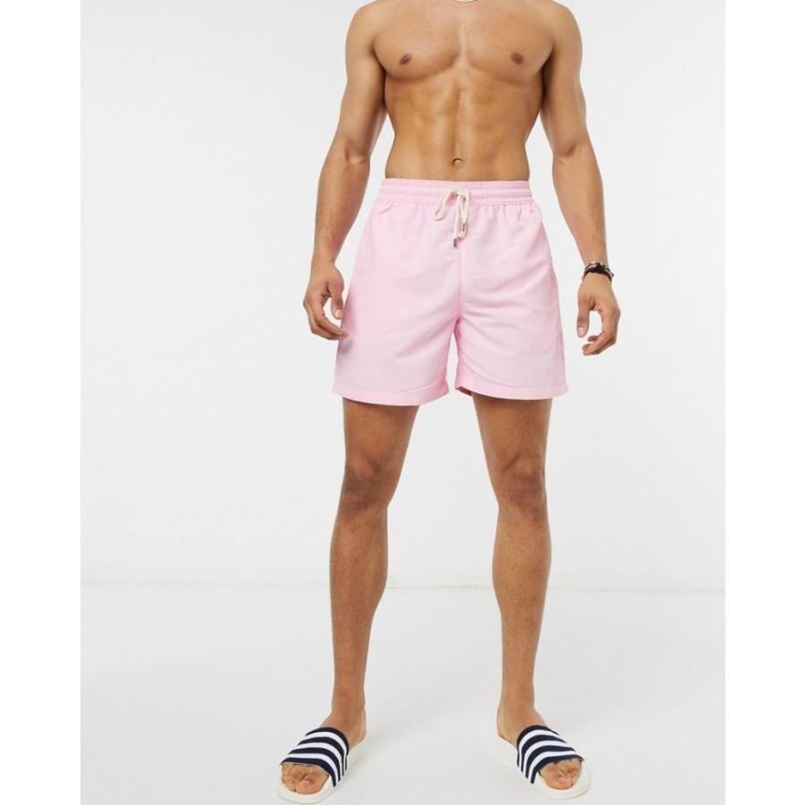 ラルフ ローレン Polo Ralph Lauren メンズ 海パン ショートパンツ 水着 ビーチウェア Traveler Player Logo Swim Shorts In Light Pink Supersport Tn