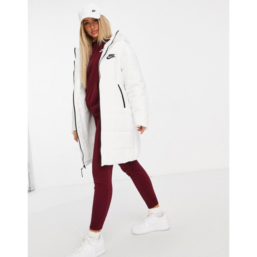ナイキ Nike レディース ダウン 中綿ジャケット ロング アウター Longline Padded Jacket With Back Swoosh In White ホワイト Ap フェルマート Fermart 1号店 通販 Yahoo ショッピング