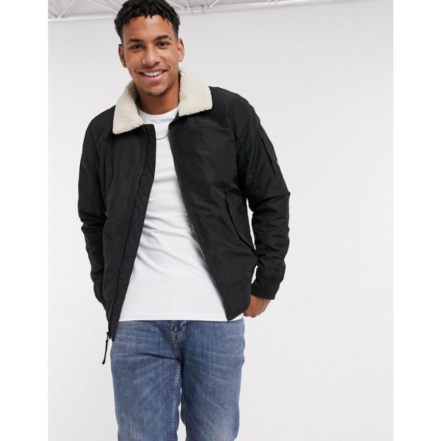 ホリスター Hollister メンズ ブルゾン アビエイター ミリタリージャケット アウター Sherpa Collar Aviator Bomber Jacket In Black ブラック Ap フェルマート Fermart 1号店 通販 Yahoo ショッピング