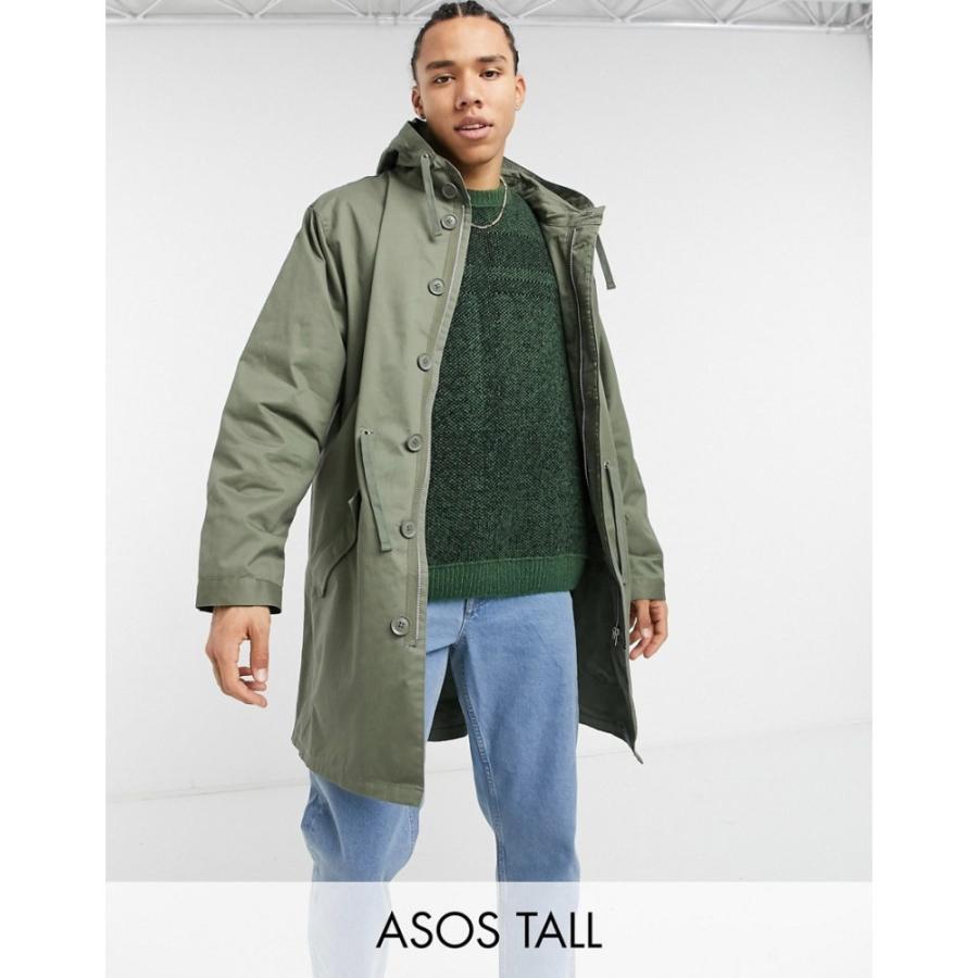 エイソス Asos Design メンズ コート アウター Tall Lightweight Parka Jacket In Khaki カーキ Ap フェルマート Fermart 1号店 通販 Yahoo ショッピング