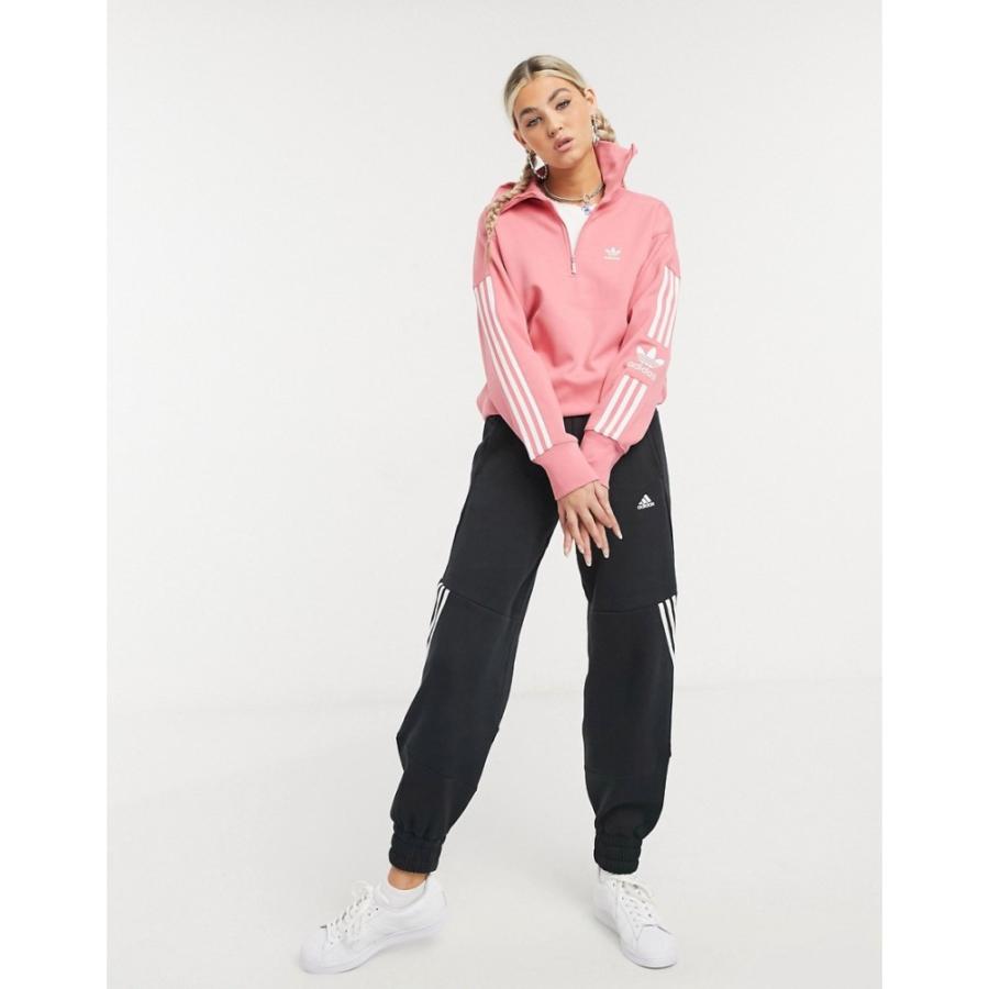 完売 スウェット トレーナー レディース Originals Adidas アディダス スウェット トレーナー アディダス Originals Adidas トップス ピンク Pink In Sweat Through Zip Neck High Up Locked トップス Meorboston Org