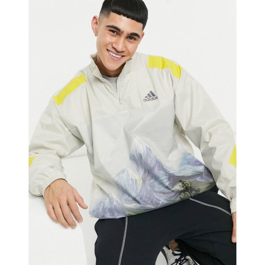 気質アップ アディダス Adidas Performance メンズ スウェット トレーナー トップス Adidas Training Printed 1 4 Zip Fleece In Stone ベージュ 正規取扱店 Www Skylanceronline Com