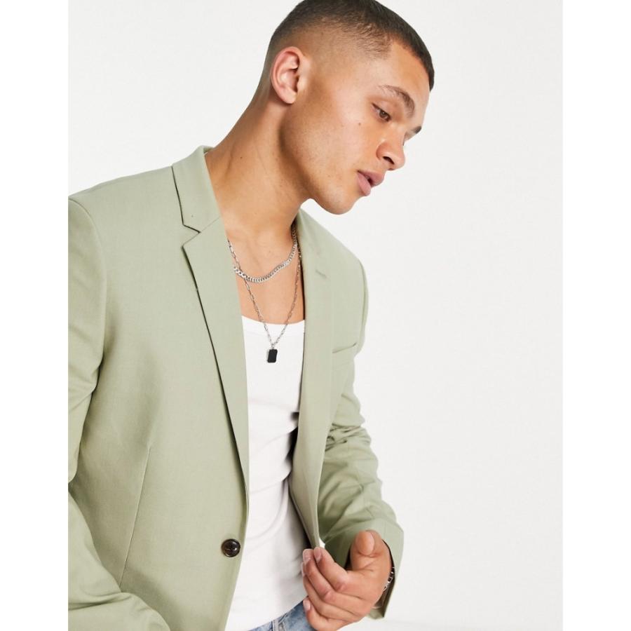 銀座通販 メンズ スーツ ジャケット エイソス アウター Suit Skinny Pale Jacket In Green N3bzf226 Design Asos 通販激安 Jeromejack Fr