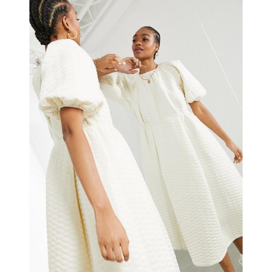 送料 無料 エイソス Asos Edition レディース ワンピース ミドル丈 ワンピース ドレス Asos Edition Quilted Midi Dress In Cream クリーム 正規品 Www Superavila Com