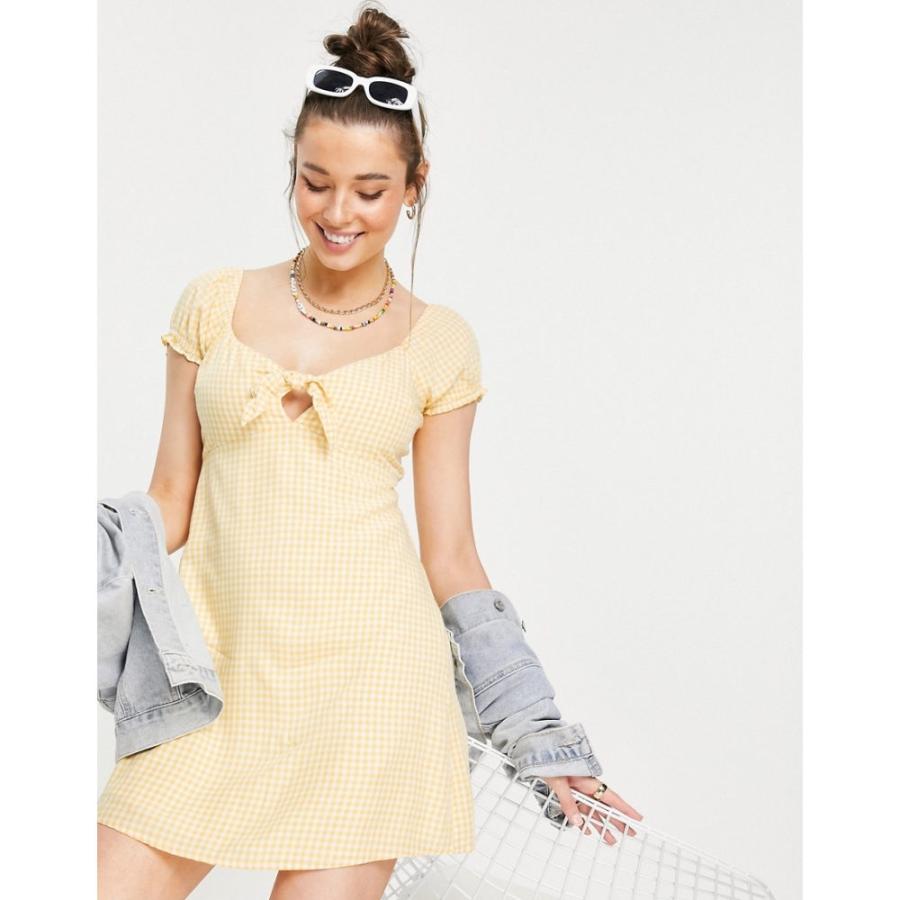 ホリスター Hollister レディース ワンピース ワンピース ドレス Puff Sleeve Frill Hem Dress In Yellow Check Ap フェルマート Fermart 1号店 通販 Yahoo ショッピング