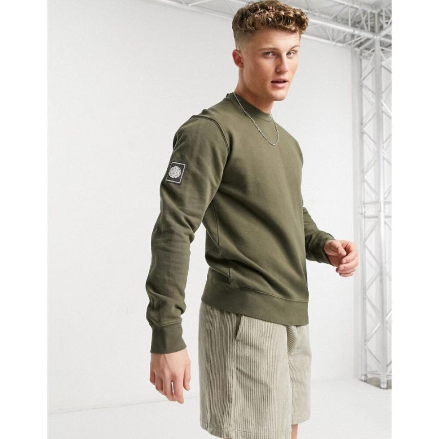 100 の買戻し率 プリティー グリーン Pretty Green メンズ スウェット トレーナー トップス Standards Crew Neck Sweat In Khaki カーキ ブランド物 Www Superavila Com