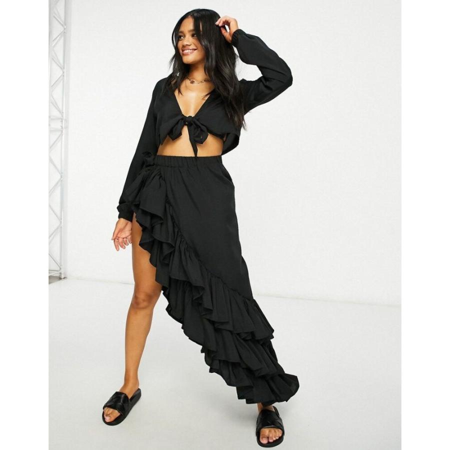モーダ ミンクス Moda Minx レディース ワンピース ドレス Mid Skirt And Top Ruffle Beach Co Ord In Black ブラック Ap フェルマート Fermart 1号店 通販 Yahoo ショッピング