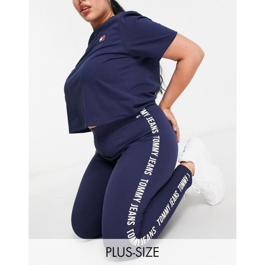 Sale 送料無料 トミー ジーンズ Tommy Jeans Plus レディース スパッツ レギンス インナー 下着 Logo Tape Legging In Navy トワイライト ネイビー 半額品 Www Skylanceronline Com