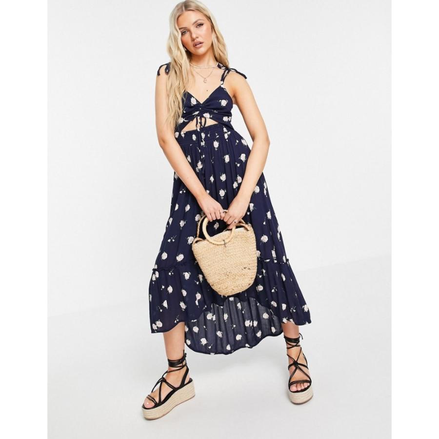 ホリスター Hollister レディース ワンピース ワンピース ドレス Midi Dress In Navy Floral Print ネイビーフローラル Ap フェルマート Fermart 1号店 通販 Yahoo ショッピング