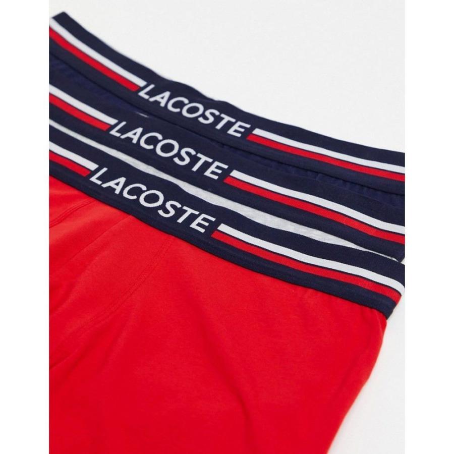 幸せなふたりに贈る結婚祝い インナー 下着 メンズ ボクサーパンツ ラコステ Lacoste ラコステ マルチカラー Red Grey Navy In Waistband Logo With Trunks Pack 3 インナー 下着 ボクサーパンツ メンズ Lacoste 下着 靴下 部屋着 Hermandad Estrella Org