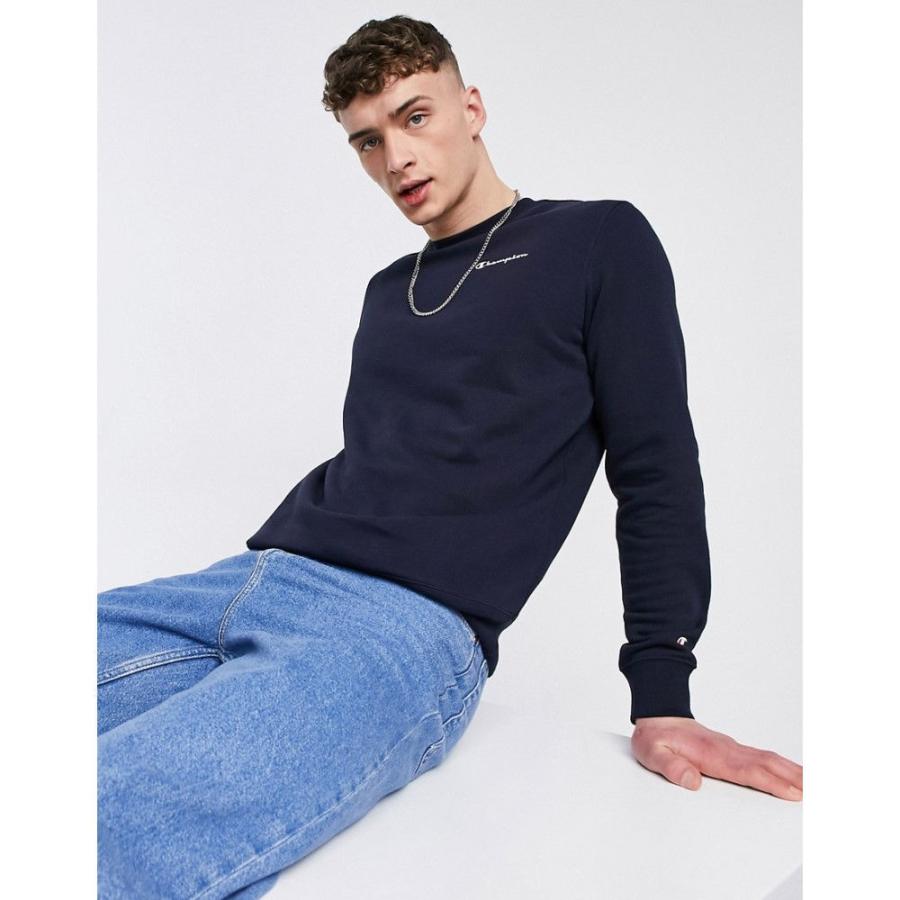 期間限定送料無料 Champion チャンピオン ネイビー Navy In Sweatshirt Logo Script Small トップス スウェット トレーナー メンズ Champion チャンピオン メンズ スウェット トレーナー トップス