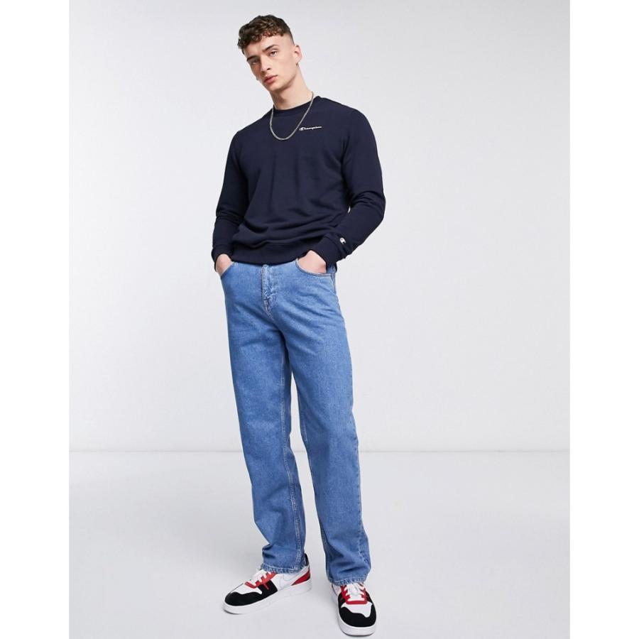 期間限定送料無料 Champion チャンピオン ネイビー Navy In Sweatshirt Logo Script Small トップス スウェット トレーナー メンズ Champion チャンピオン メンズ スウェット トレーナー トップス
