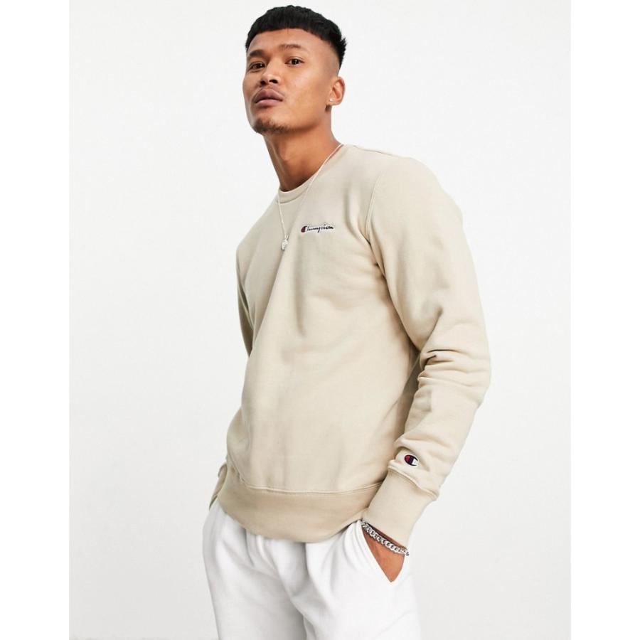 数量は多 Champion ベージュ Beige In Sweatshirt Logo Script Small トップス スウェット トレーナー メンズ Champion チャンピオン メンズ スウェット トレーナー チャンピオン トップス Dagl Tg