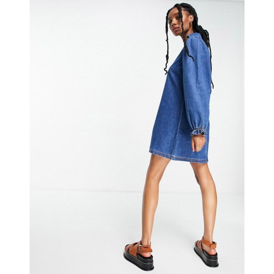 工房直送価格 ロストインク Lost Ink レディース ワンピース デニム ワンピース ドレス A Line Dress With Collar And Balloon Sleeves In Vintage De 圧倒的高評価 Cfgny Com