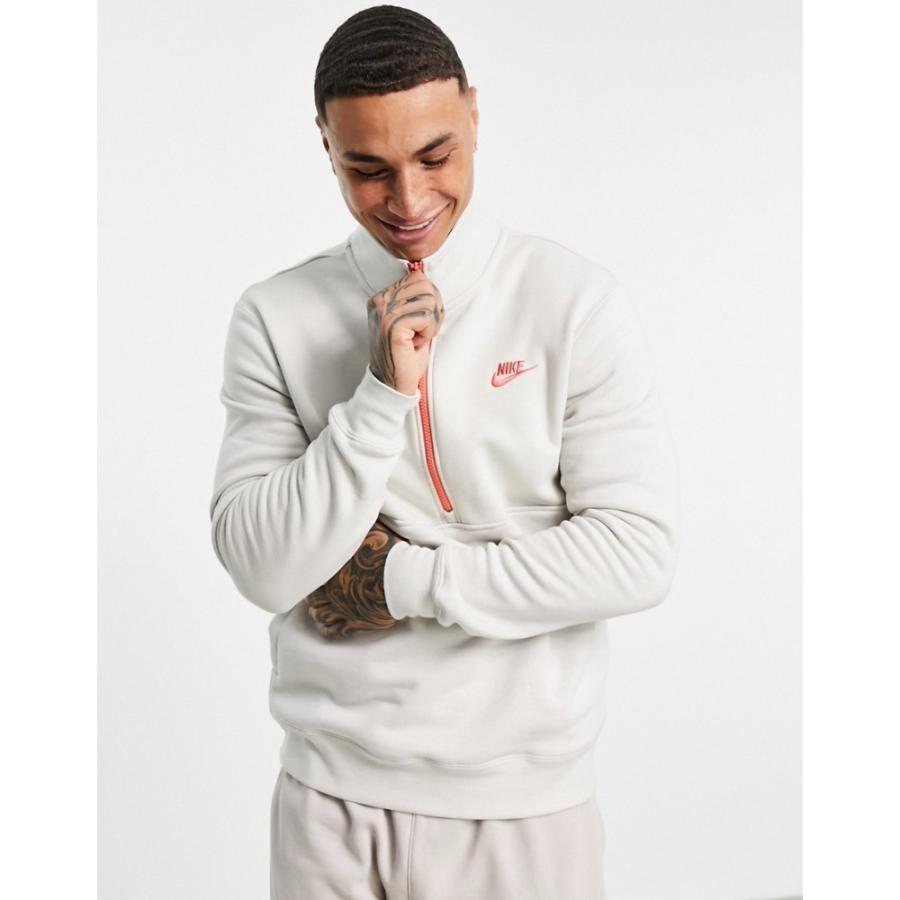 可愛い通販サイト ナイキ Nike メンズ スウェット トレーナー トップス Club Fleece Half Zip Sweat In Stone ベージュ 期間限定特典付 Www Superavila Com