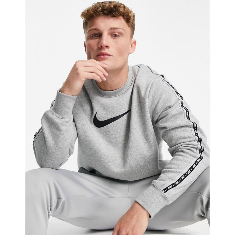 定番の冬ギフト スウェット トレーナー メンズ Nike ナイキ トップス メンズ スウェット トレーナー ナイキ Nike トップス グレー Grey In Sweatshirt Fleece Taping Repeat トップス Dagl Tg