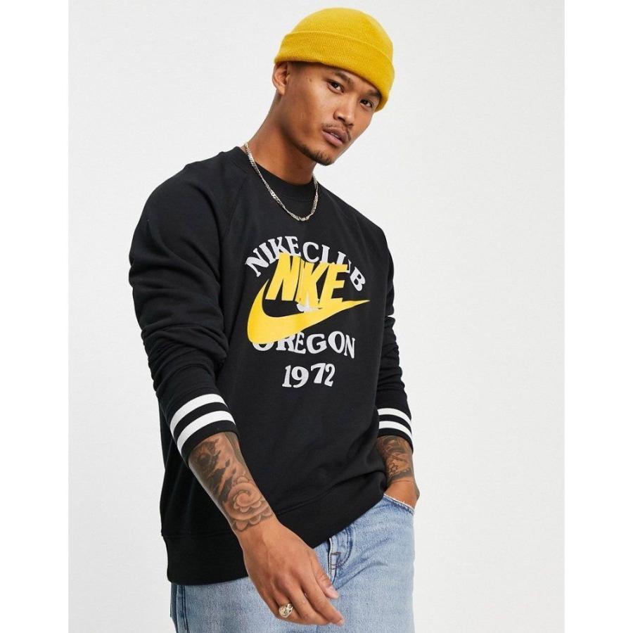 全商品オープニング価格 特別価格 スウェット トレーナー メンズ Nike ナイキ トップス メンズ スウェット トレーナー ナイキ Nike トップス ブラック Gold And Black In Sweatshirt Print Vintage Collegiate トップス Aquabarroso Com