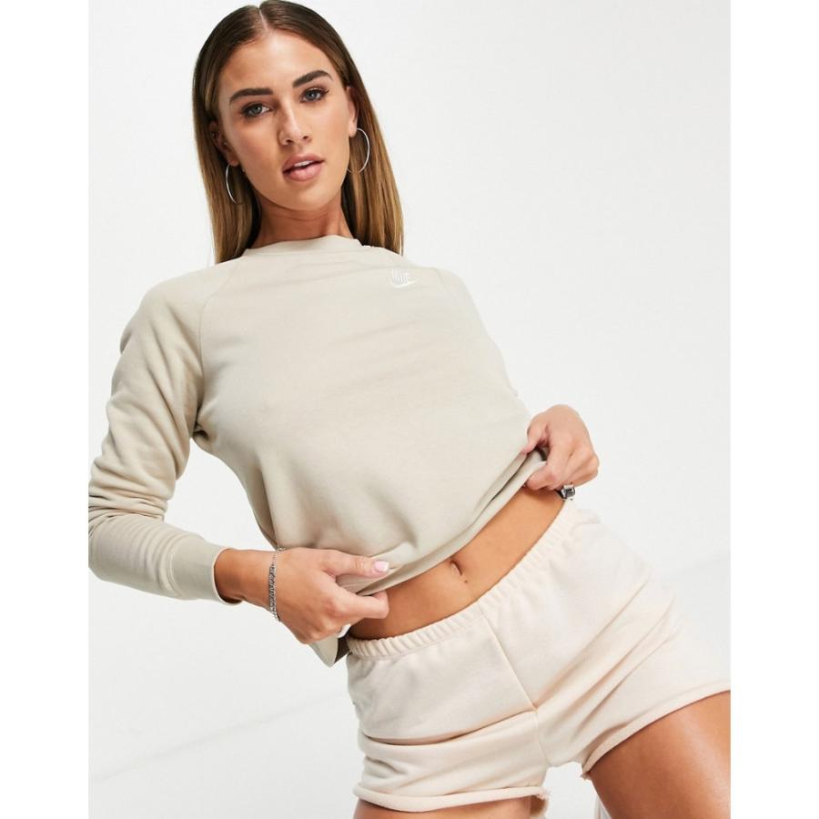最安値挑戦 ナイキ トップス レディース スウェット トレーナー ナイキ Nike Nike Neck Crew With Beige Rattan In Sweatshirt Fleece Essential トップス スウェット トレーナー レディース トップス Meorboston Org