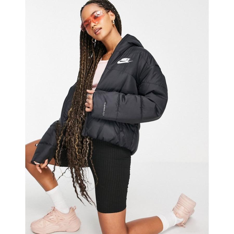 ナイキ Nike レディース ダウン 中綿ジャケット アウター Classic Padded Jacket With Hood In Black ブラック ー品販売