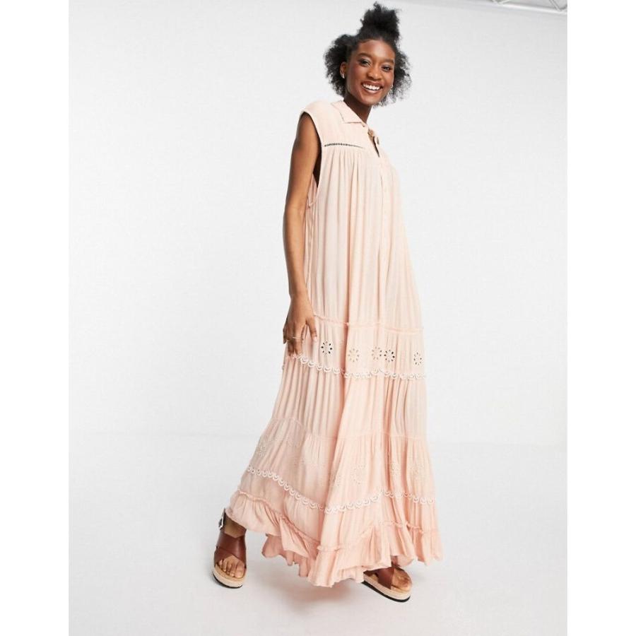 激安オンライン ストア フリーピープル Free People レディース ワンピース マキシ丈 ワンピース ドレス Pretty Cozy Maxi Smock Dress With Ruffle Skirt エクリュ 激安アウトレット 店 Abremei Com Br