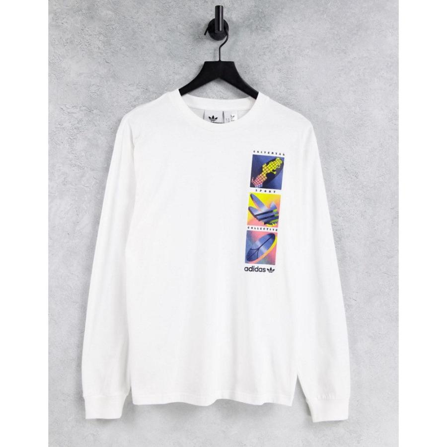 返品送料無料 トップス 長袖tシャツ メンズ Originals Adidas アディダス トップス メンズ 長袖tシャツ アディダス Originals Adidas Summer ホワイト White In T Shirt Sleeve Long Icons Tシャツ カットソー Dagl Tg