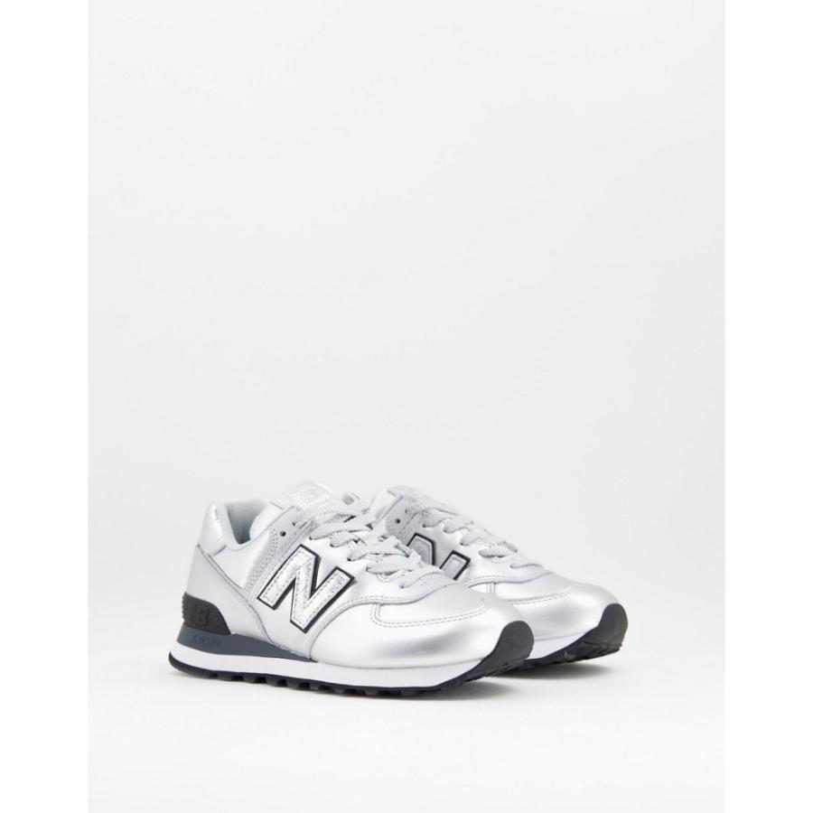 ファッション 22発売 ニューバランス New Balance レディース スニーカー シューズ 靴 574 Metallic Trainersin Silver シルバー Xsshzjmiay Www Boulevardrestaurants Com