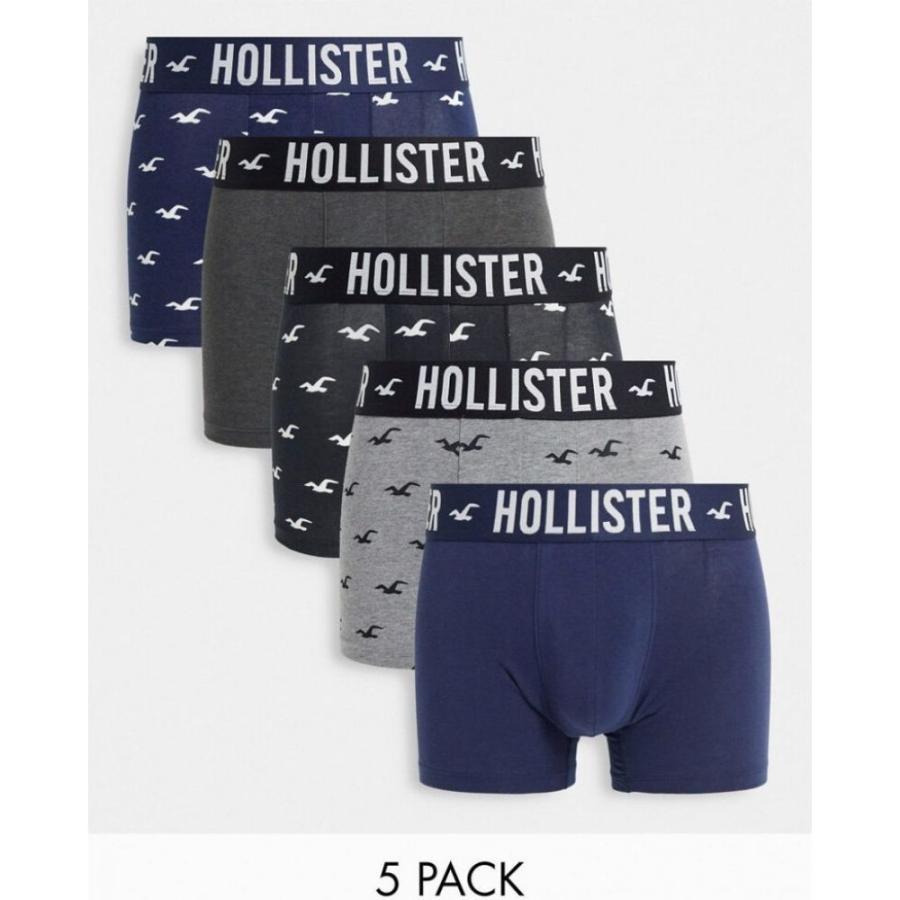 今年人気のブランド品や インナー 下着 メンズ ボクサーパンツ ホリスター Hollister ホリスター マルチカラー Logo Over All With Navy Black Grey In Trunks Pack 5 インナー 下着 5点セット ボクサーパンツ メンズ Hollister 下着 靴下 部屋着 Postetelecom