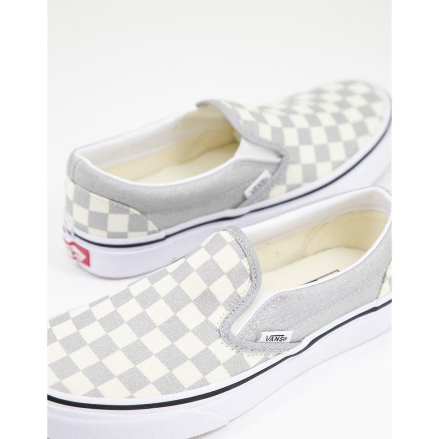新素材新作 Vans ヴァンズ シューズ 靴 レディース スリッポン フラット ヴァンズ Vans レディース シルバーグレー Grey In Trainers Checkerboard Slip On シューズ 靴 チェッカーフラッグ スリッポン フラット シューズ Marinautodetailing Com
