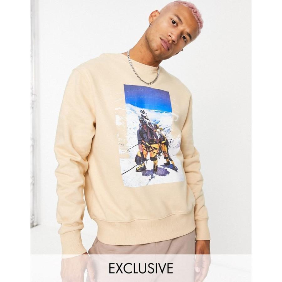 日本購入 9n1m Sense メンズ スウェット トレーナー トップス Sweatshirt In Beige With Photographic Print ベージュ 普及品 Www Superavila Com