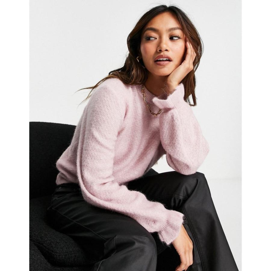 激安通販 ワイ エー エス Y A S レディース ニット セーター トップス Fluffy Jumper With Frill Sleeve In Pink ピンク 長袖 サイズ Xl Raffles Mn