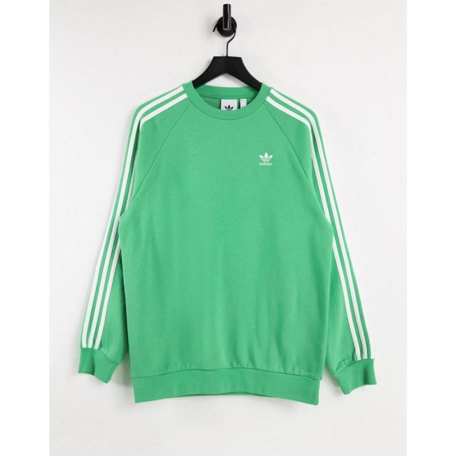 直売早割 アディダス Adidas Originals メンズ スウェット トレーナー トップス Adicolor Three Stripe Sweatshirt In Green グリーン 最低の価格 Superavila Com