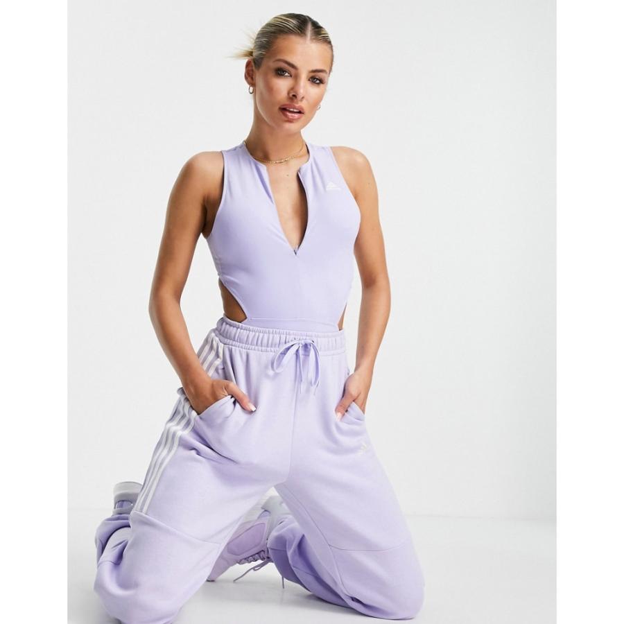 アディダス Adidas Performance レディース ボディースーツ インナー 下着 Body With Cut Out Detail In Lilac Ap フェルマート Fermart 1号店 通販 Yahoo ショッピング