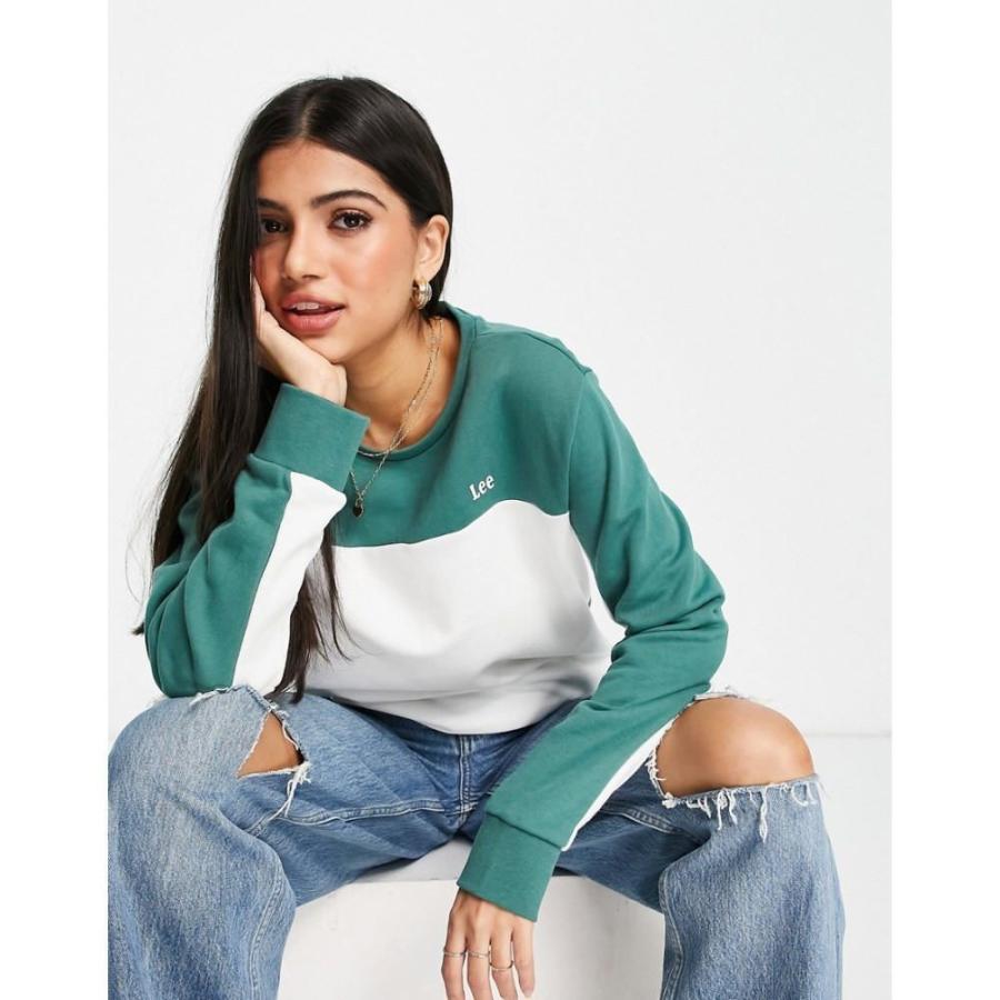 お買得 Jeans Lee リー グリーン Evergreen In Sweatshirt Colourblock トップス スウェット トレーナー レディース Jeans Lee リー トップス レディース スウェット トレーナー トップス Postetelecom Gouv Cg