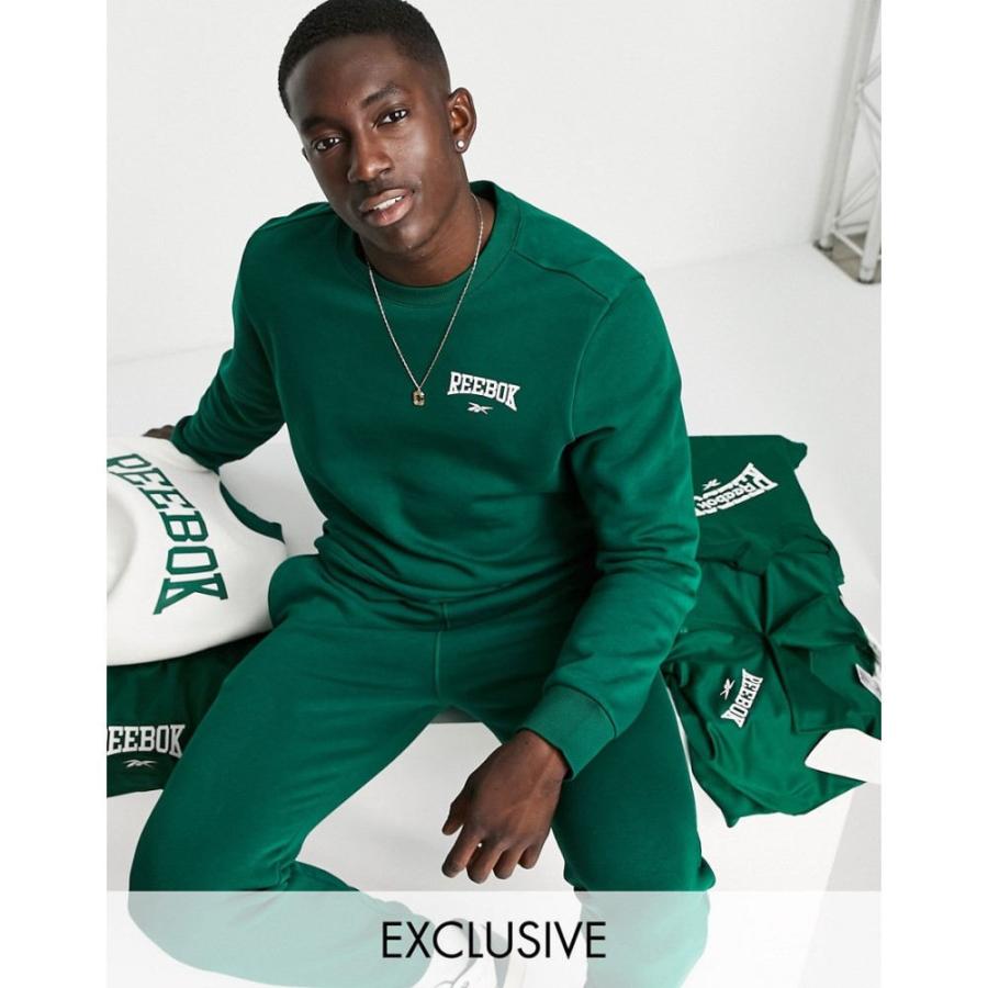 ご予約品 Reebok グリーン Green In Sweatshirt Logo Vintage トップス スウェット トレーナー メンズ Reebok リーボック トップス メンズ スウェット トレーナー リーボック トップス