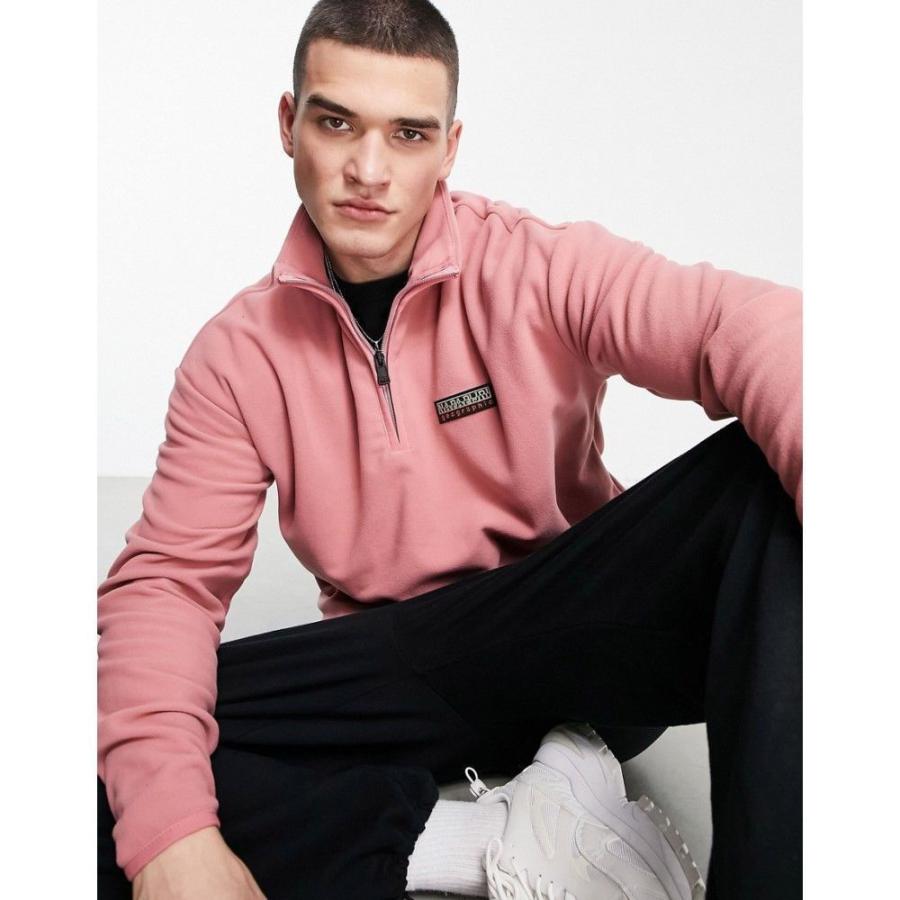 少し豊富な贈り物 Napapijri ピンク Pink In Fleece Zip 1 2 Patch トップス フリース メンズ Napapijri ナパピリ トップス メンズ フリース ナパピリ ジャケット